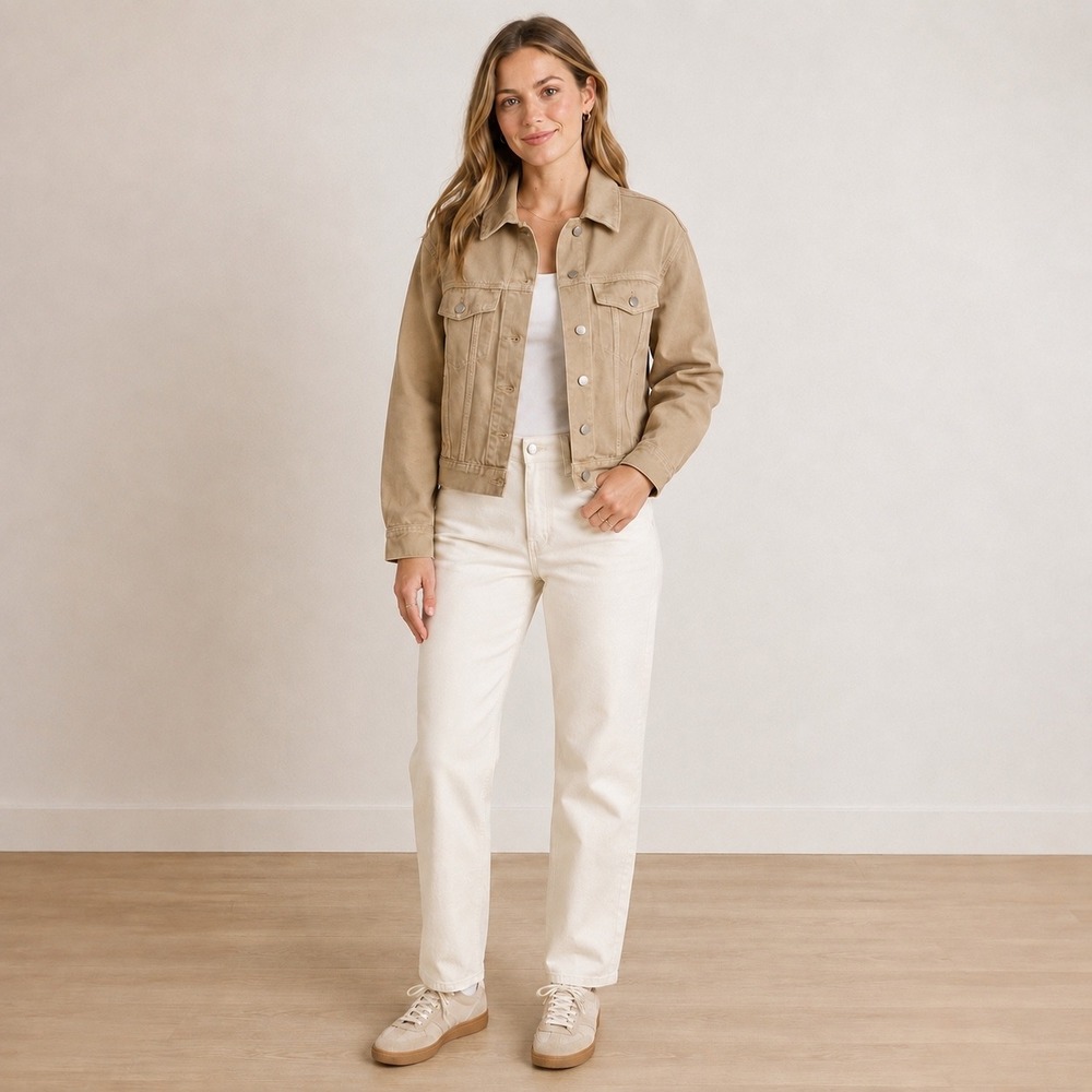 Universal Thread Beige Suede Jean Jacket